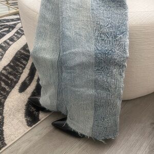 AKIRA AZALEA WANG APPEALING FOLD OVER DENIM STILETTO BOOT (fits a true 7)